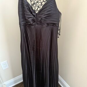 Lush Black Pleated Dress